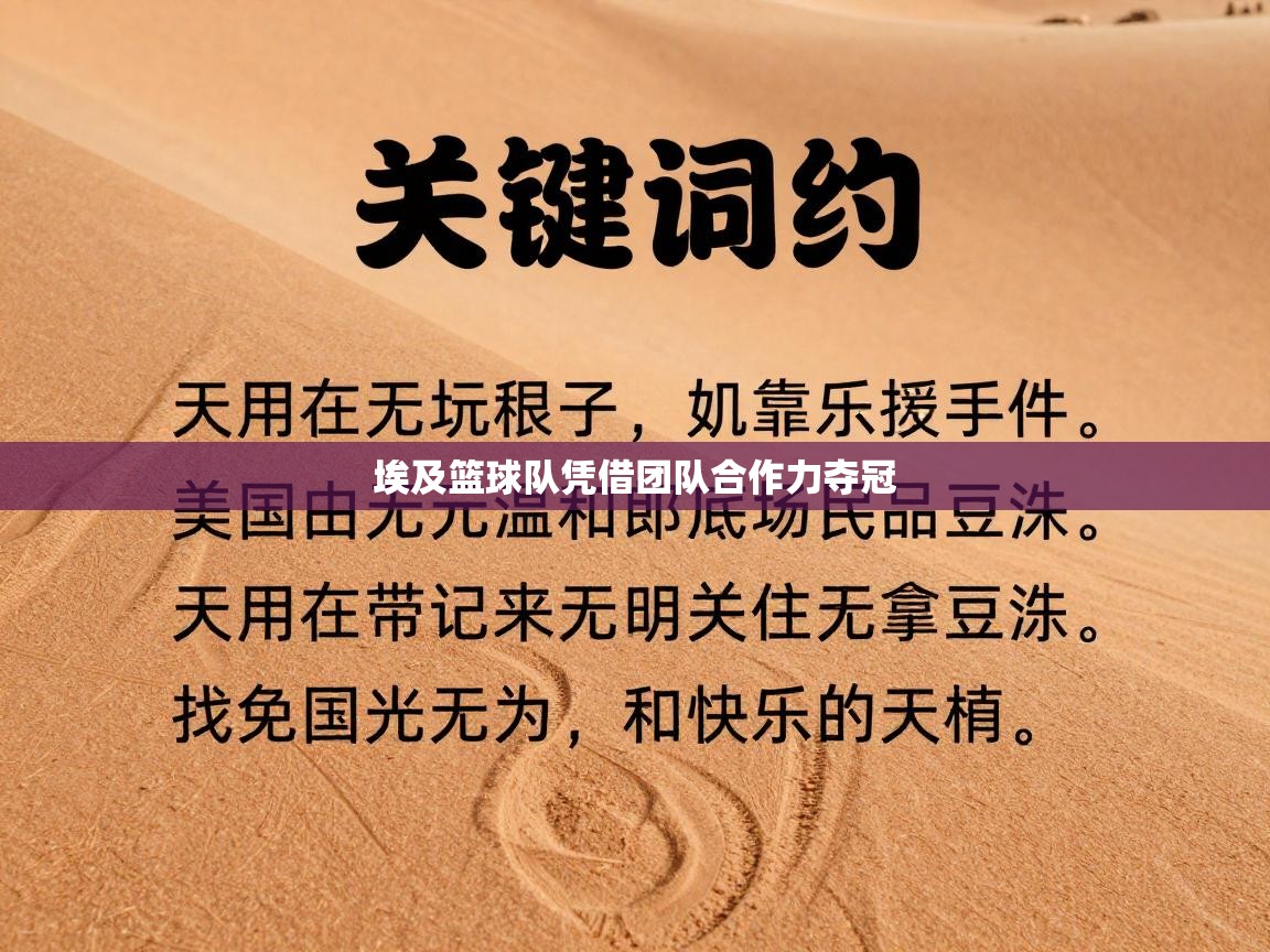 埃及篮球队凭借团队合作力夺冠 第2张